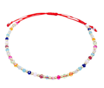 Valentine's Glass Bead Pull Tie Bracelet
