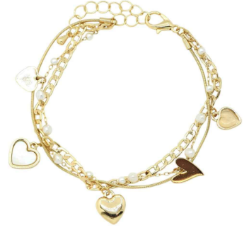 Show Me Some Love Multi Heart Charm Bracelet