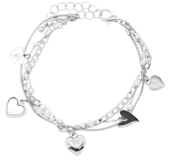 Show Me Some Love Multi Heart Charm Bracelet