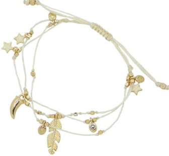 Nature Zen Leaf, Star, Horn Thread Bracelet