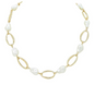 *PREORDER* Oval Link with Natural Pearl Accent Short Necklace