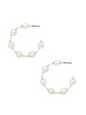 Gleaming Pearl Accent Hoop Earrings