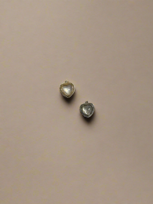 Shell Pearl Heart Charm