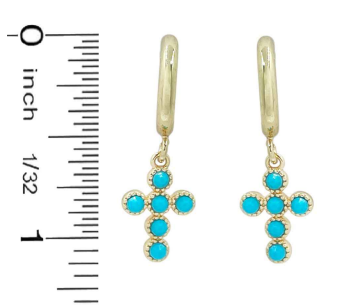 Sharon's Post Open Back Hoop Cross Earrings