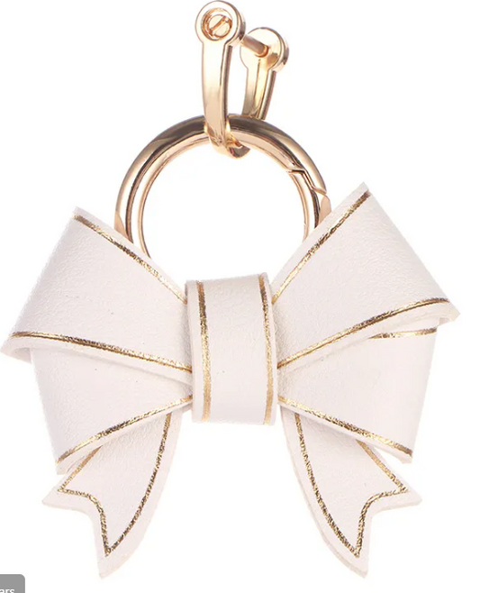 Sweet White Bow Bag Charm